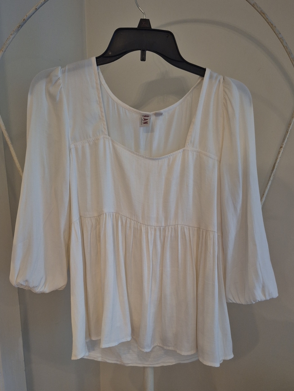 dolan Cream Peasant Tunic Top